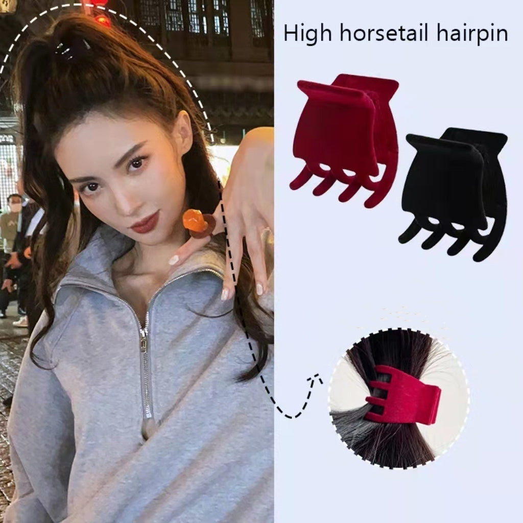 Petite taille Grip Flocing High Ponytail Anti-effondrement Correct Gadget