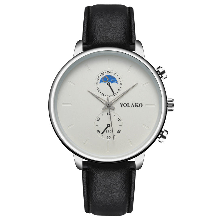 Ceinture en cuir deux yeux Ultra-fin Quartz montre homme