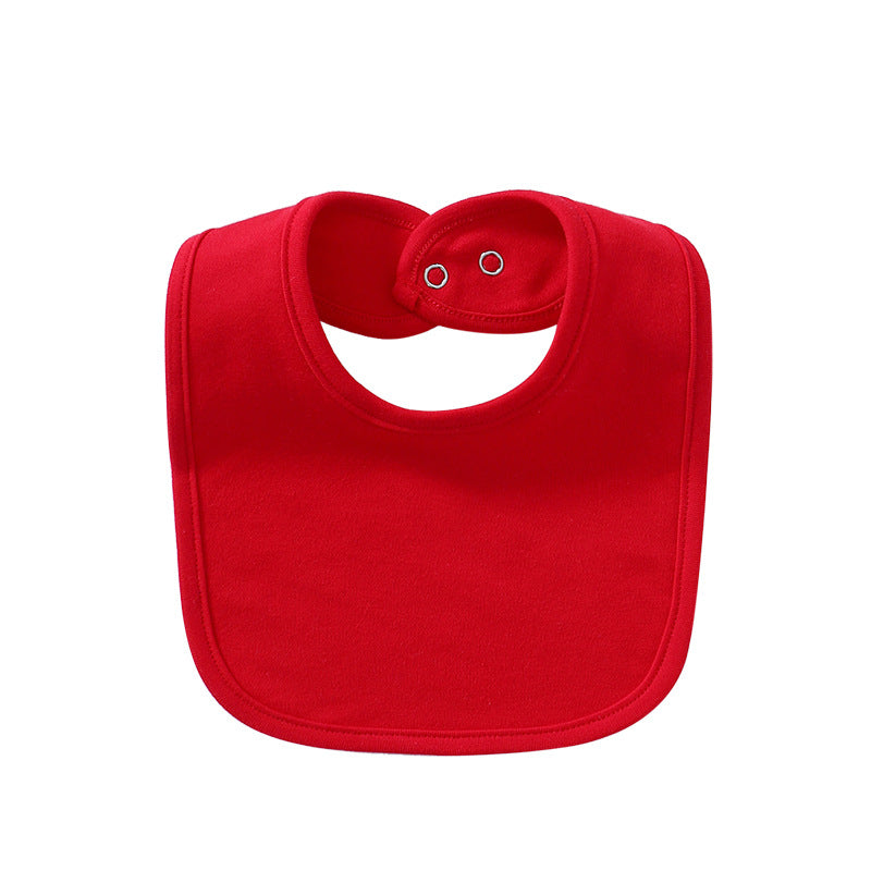 Bébé Produits Coton Bib de couleur solide avec boucle cachée Serviette Salive Multi-couleur En option