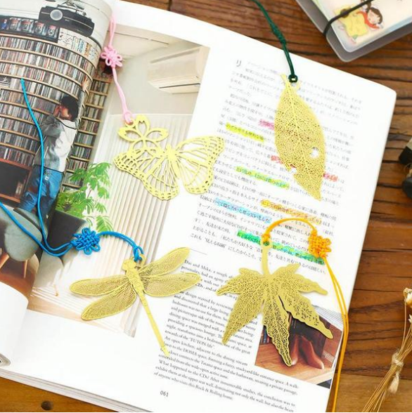 Vintage Gold Metal Signet MarquePage Kawaii Marqueurs de livres pour livres Cadeau de papeterie