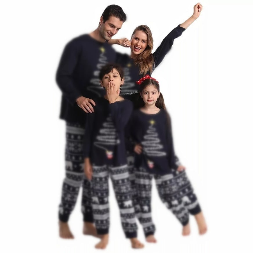 Noël Parent-enfant Porter Pajamas imprimé Vêtements de maison
