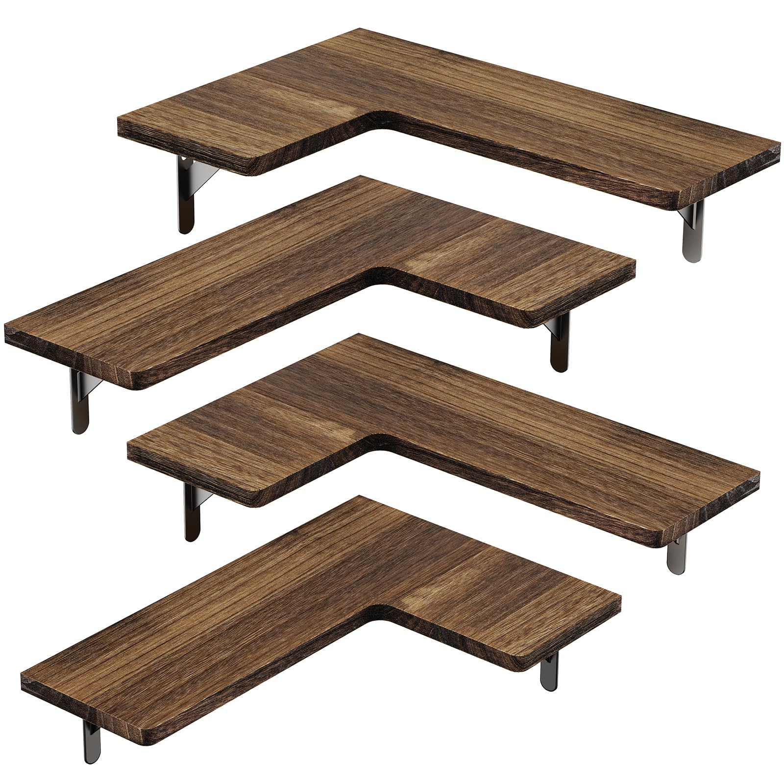 Amada HOMEFURNISHING Corner Tablettes flottantes Ensemble de 4 Tablettes murales Corner