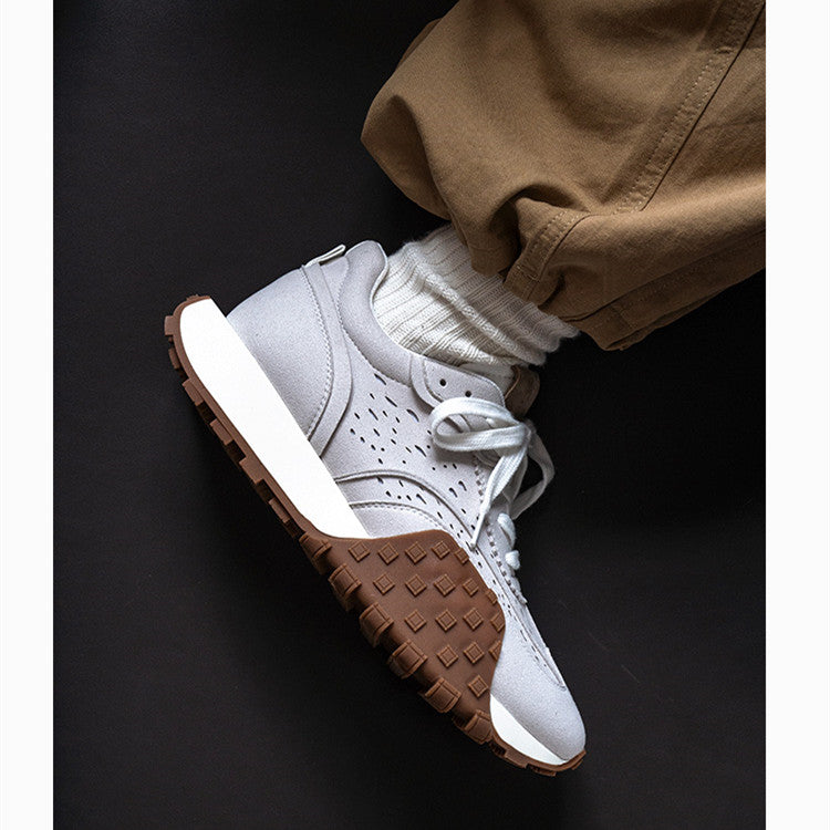 Retro Niche Sneakers de blocage de couleur casuale de jogging à fond épais