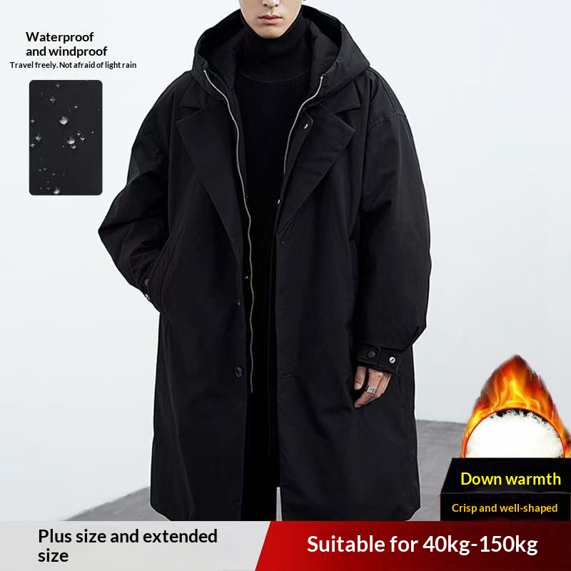 Faux manteau de tranchée thermique à capuchon de deux pièces