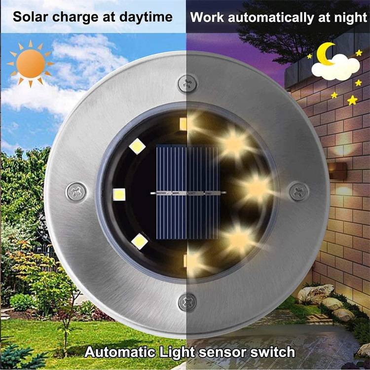 LED Solar Underground lumière imperméable à la couleur changement de jardin lampe enterrée