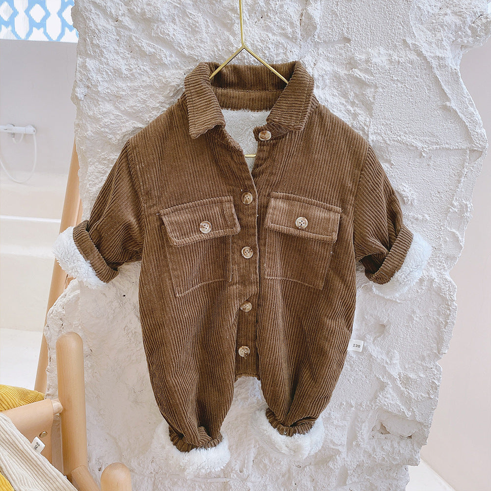 Maillot de saut en velours de bébé en coton couleur pure