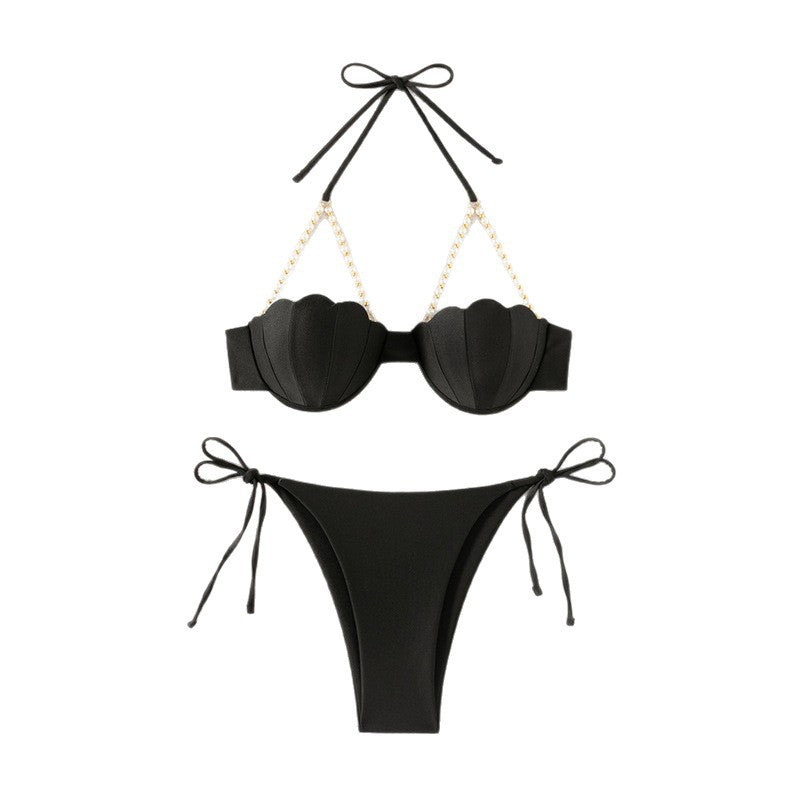 Bikini de vacances à la plage sexy deux-pièces à col d'haltère