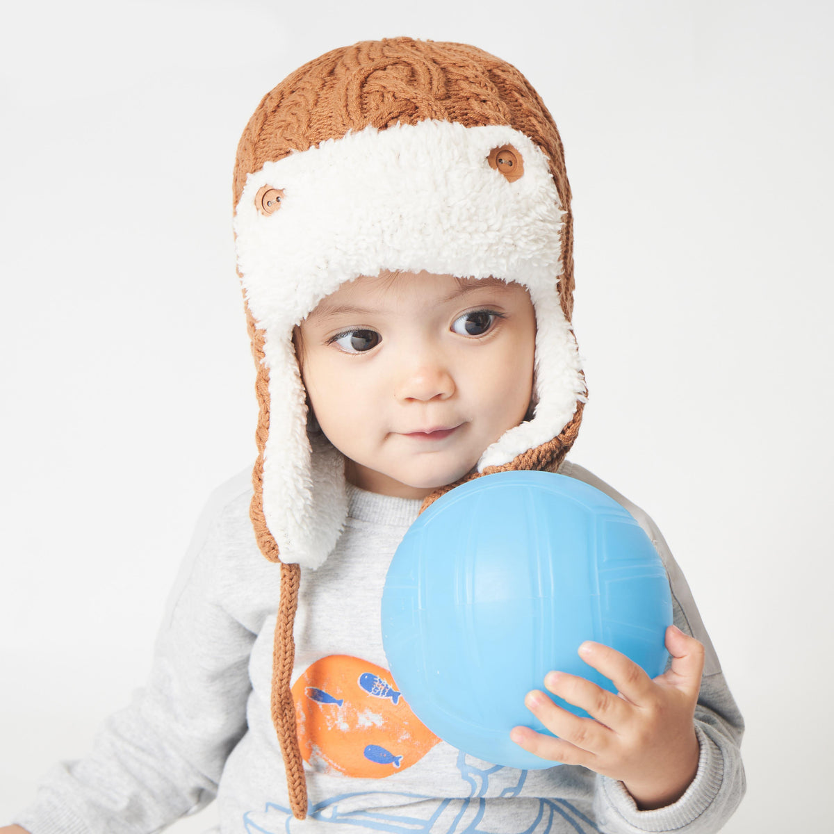 Chapeau en laine pour enfants avec protection de l'oreille en velours