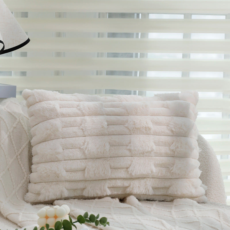 Couverture d'oreiller en peluche haut de gamme pour l'hiver