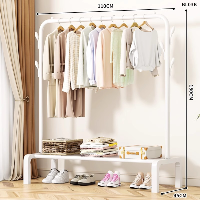 Séchage Rack Etage Chambre Chambre à coucher Hanger Intérieur Balcon Ménage Simple Vêtements Rack Plus Th