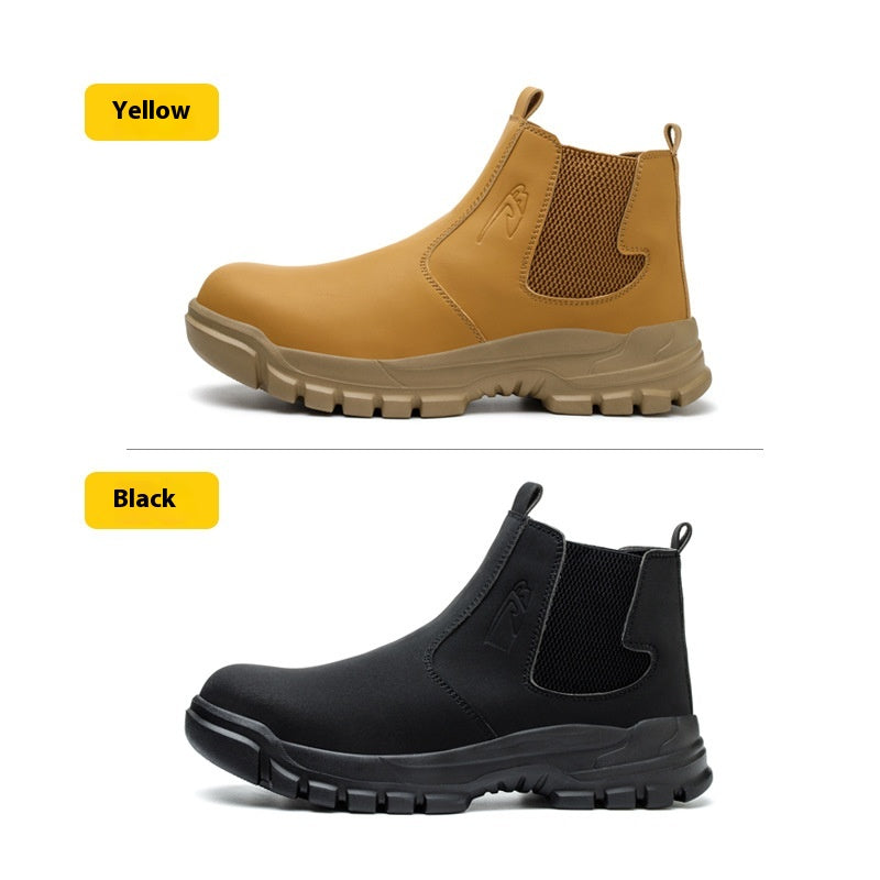 Chaussures de travail étanches anti-smashing et anti-pénétration en acier à quatre saisons