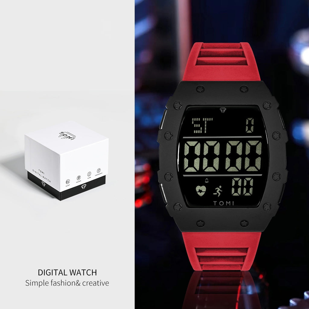 Style étudiant Trendy Montre homme bouton multifonction