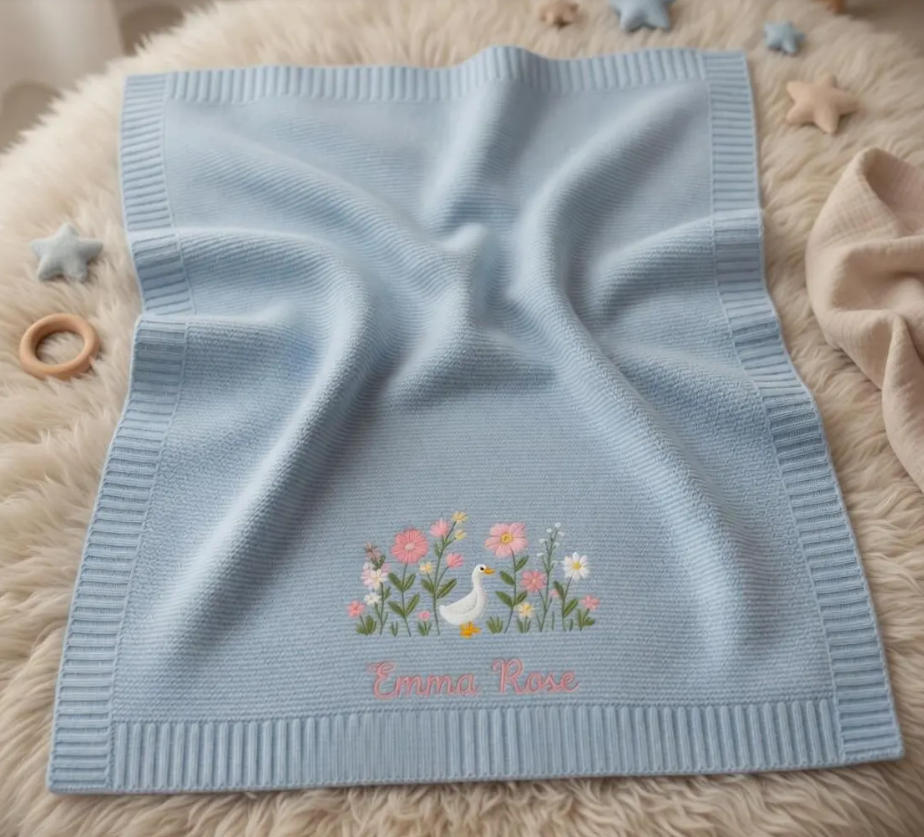 Nom brodé Baby tricoté coton Nap Personnalité Canapé Blanket