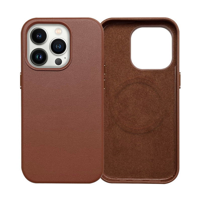 IPhone14 Série magnétique en cuir d'affaires résistant à la chute anti-usure