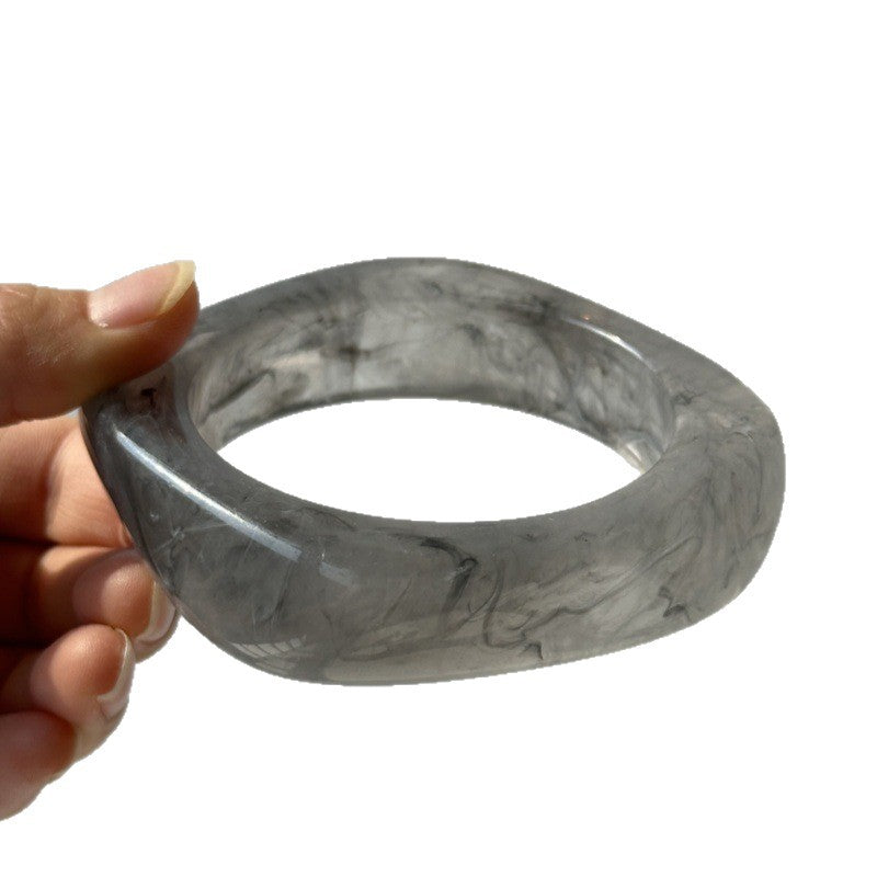 Bracelet européen et américain gris-noir Ombre résine