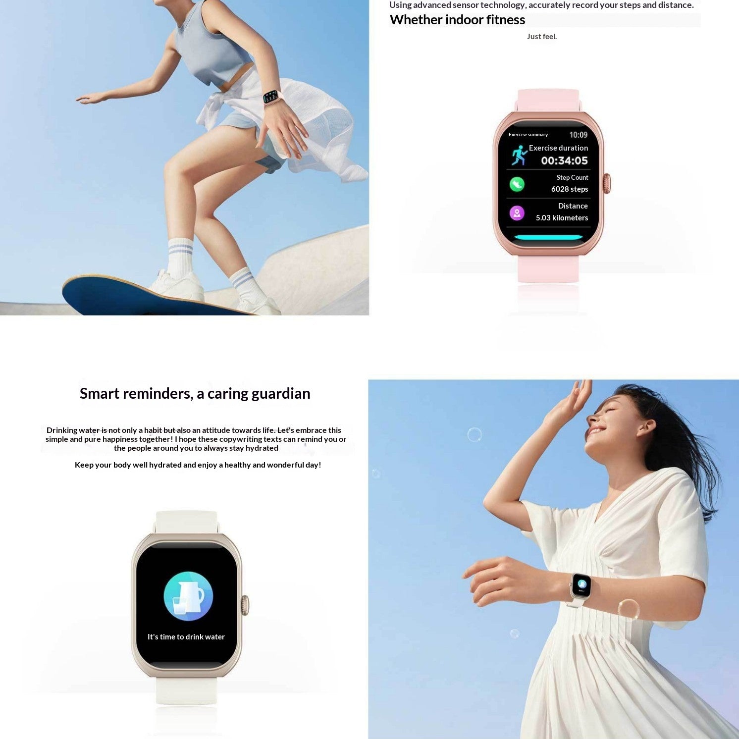 Homme et femme Sport Fitness Smartwatch