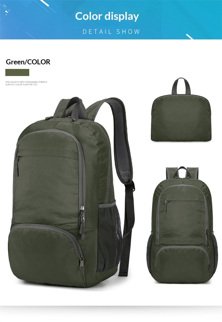 Backpack de randonnée Sports de plein air Portable Polding Skin Bag Camping Randonnée Marathon Water-Res