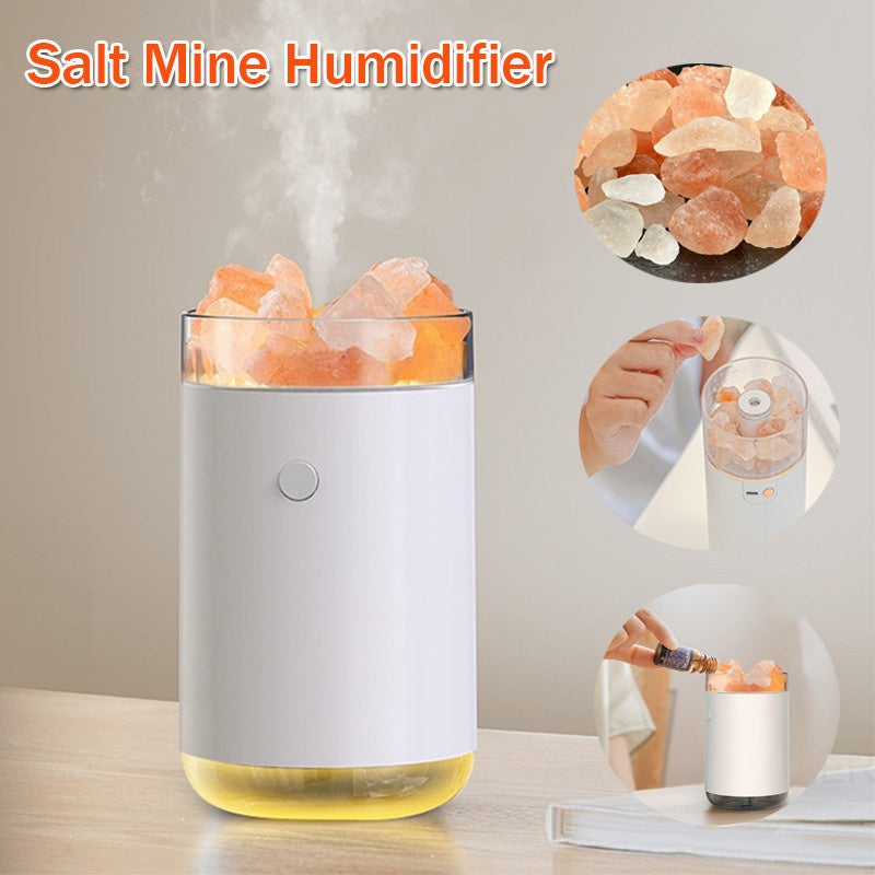 Air Humidificateur cristal Pierre de sel Bureau Aromathérapie Huile essentielle Diffuseur à ultrasons W