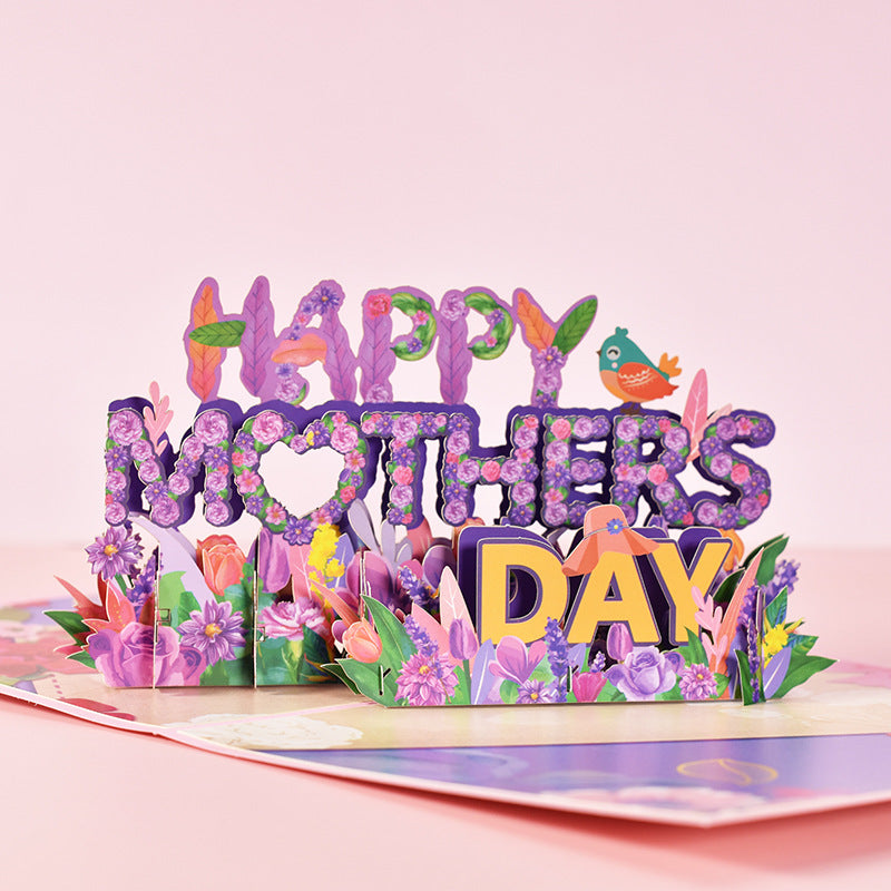 3D PopUp Flower Bouquet Cards Cadeaux Anniversaire PopUp Mom Floral Bouquet Wife Invitation C