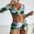 Sexy Multi-couleur imprimé Bikini maillot de bain quatre pièces
