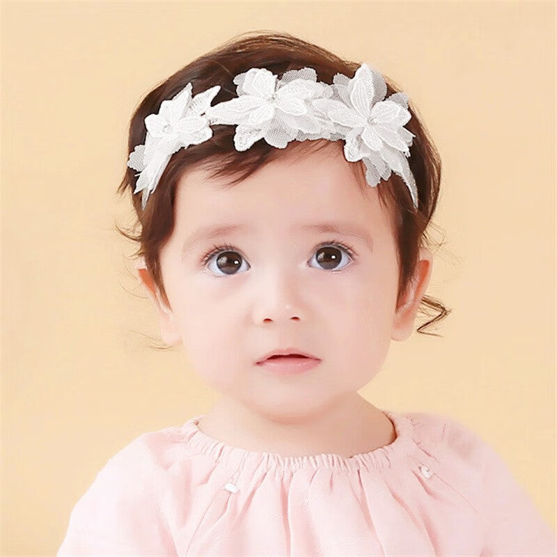 Bébé Filles Mignon Bow-noeud Bandeau de tête Soft Dentelle Bandeau de cheveux floral Nouveau-né Bébé Tout-petits Enfants