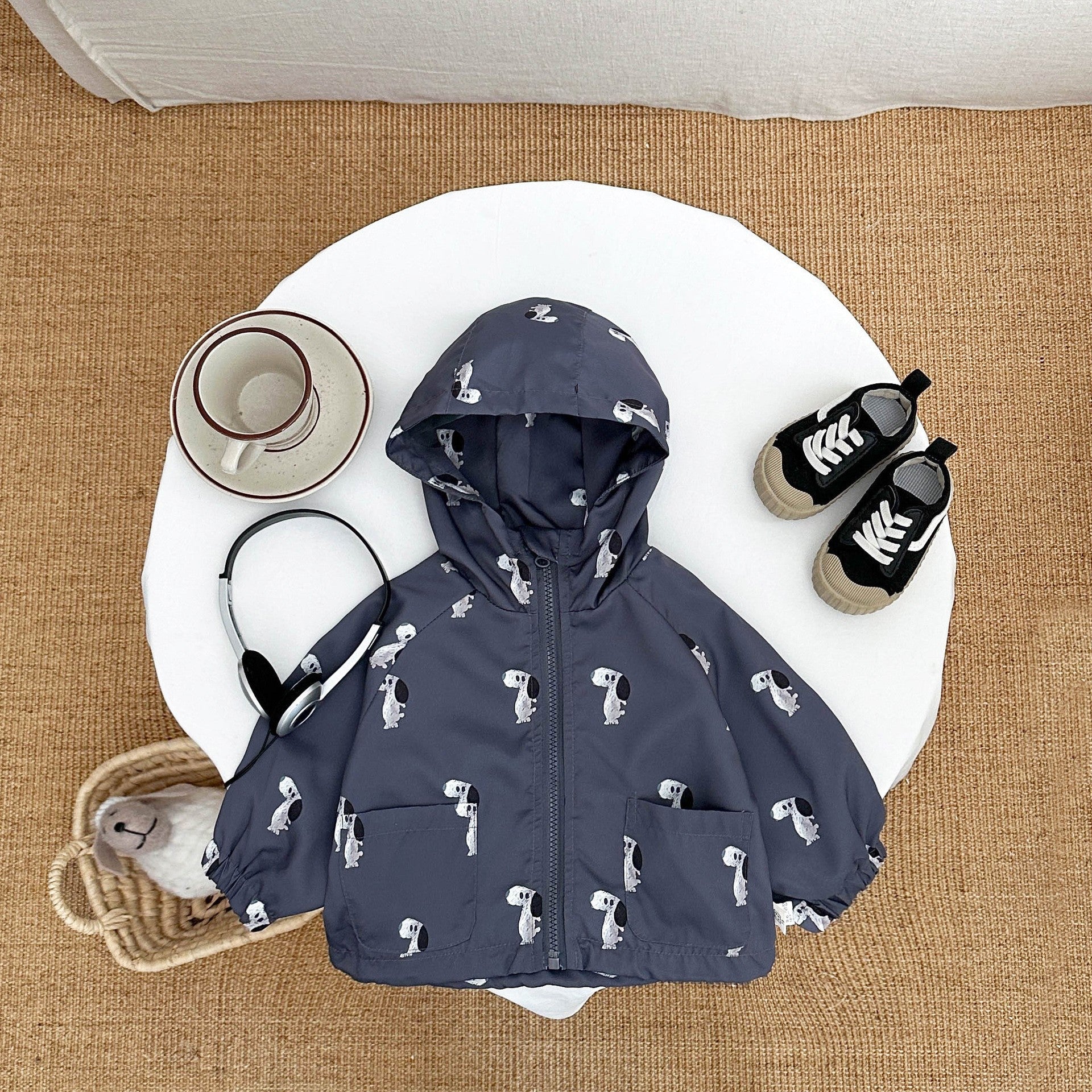 Élégant Veste à capuche d'automne coupe-vent