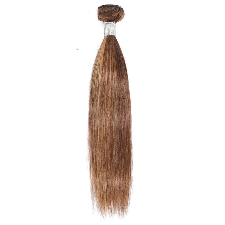 Peut être teint cheveux humains Weft bande droite