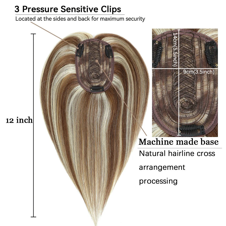 Seamless hair for the crown of the head