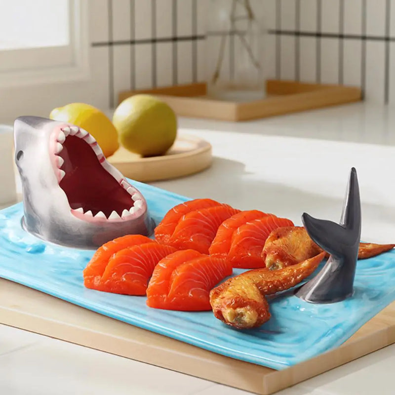 Internet Celebrity Seaside Shark Plaque céramique Dumpling Plate Repas Cuisine Décoration Sush