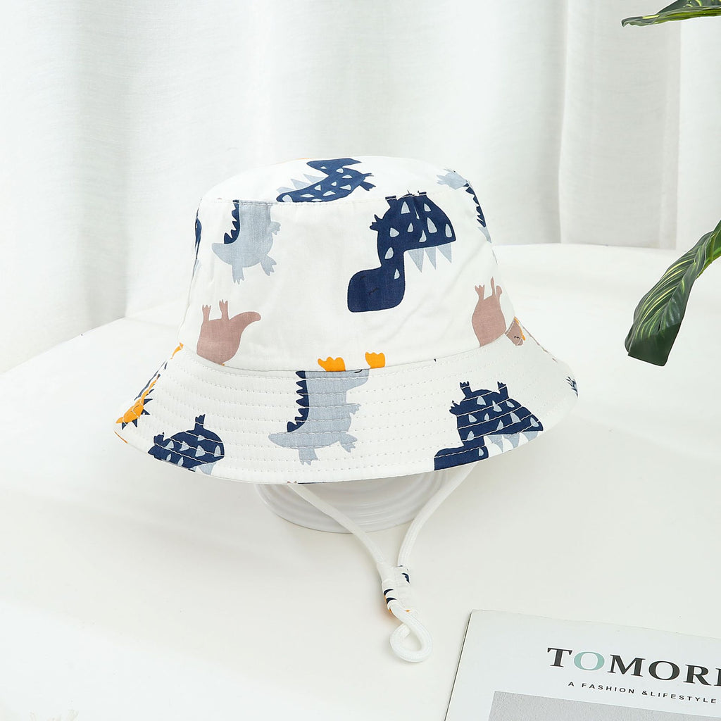 Enfants imprimé Dinosaur Bucket Sun Hat Big Brim Boy Girl Hat