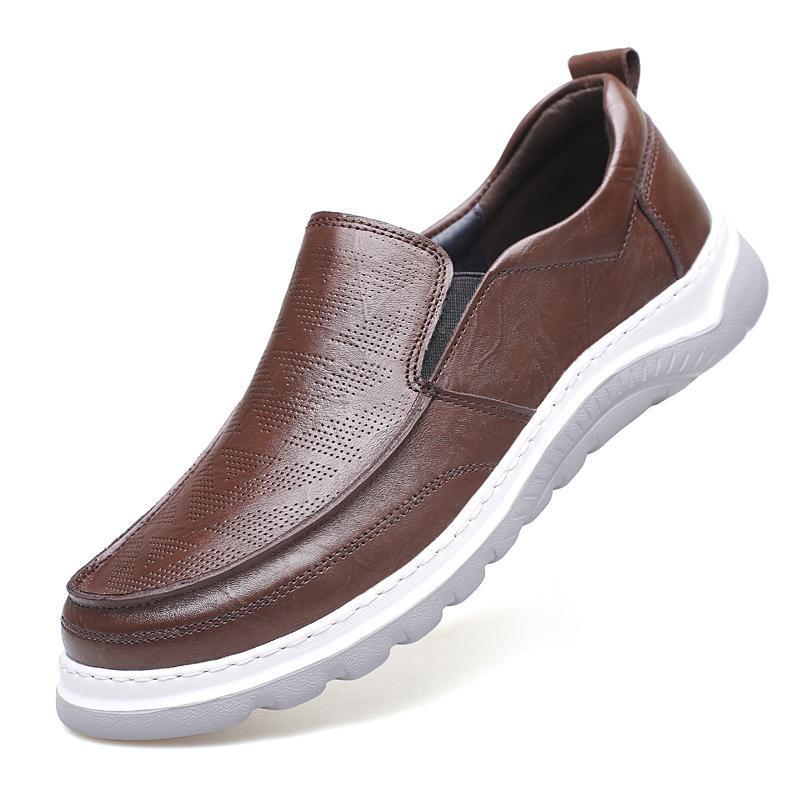 Chaussures en cuir perforé véritable pour hommes