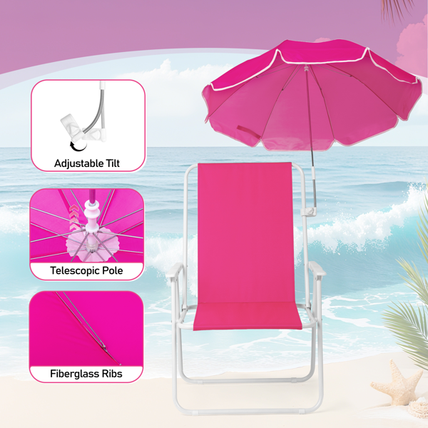 1 Folding beach chair pack with umbrella