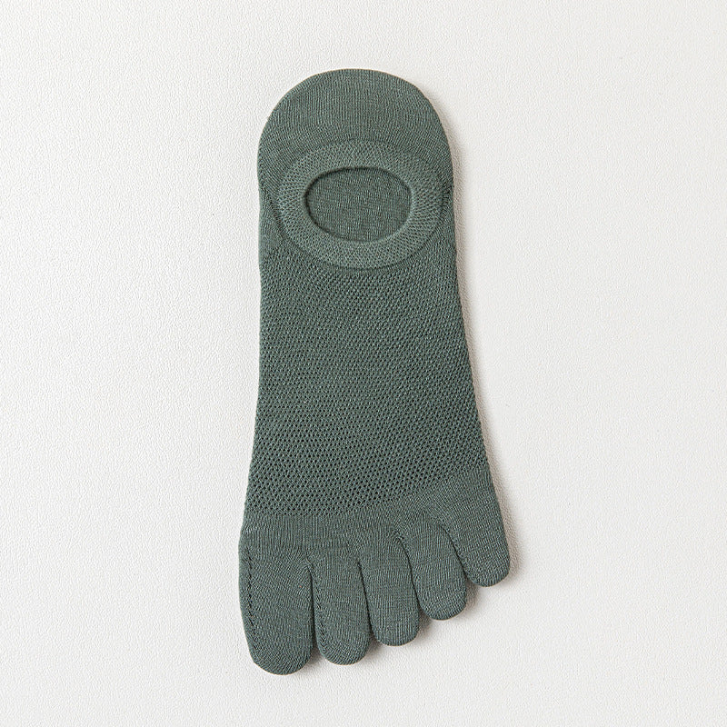 Men's mince Mesh Respirant Cinq doigts Chaussettes invisibles