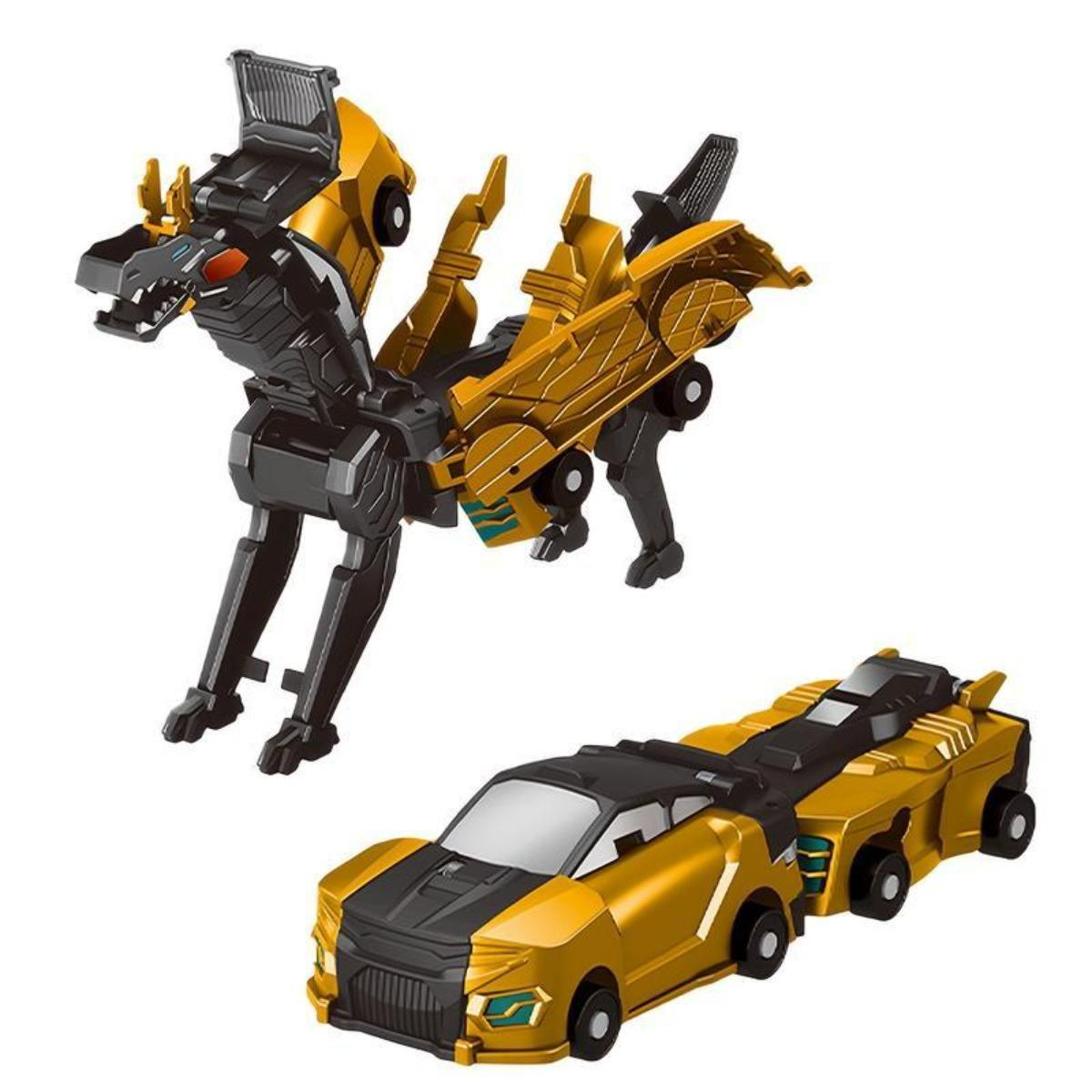 2-en-1 Unisex mécanique Mini magnétique-Triggered Auto-Transform Pegasus Car Toy