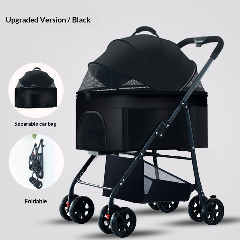 Poussette pour animaux pour chiens et chats Cage amovible portable avec conception pliante pour Po extérieur