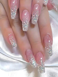 Stickers 24 pièces en poudre de paillettes en forme de cercueil de style long pour Fa