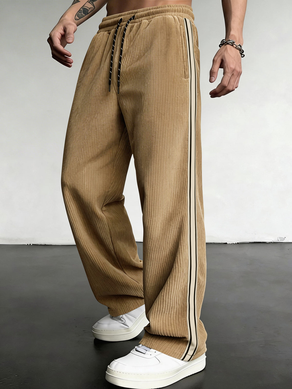Pantalon respirant à cordon respirant Relaxed-fit Outdoor Casual Straight-leg
