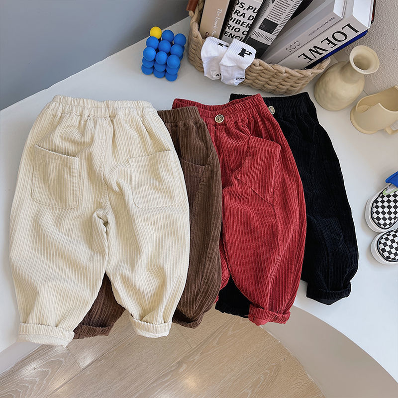 Pantalons d'automne et d'hiver pour enfants Pantalons en coton Corduroy