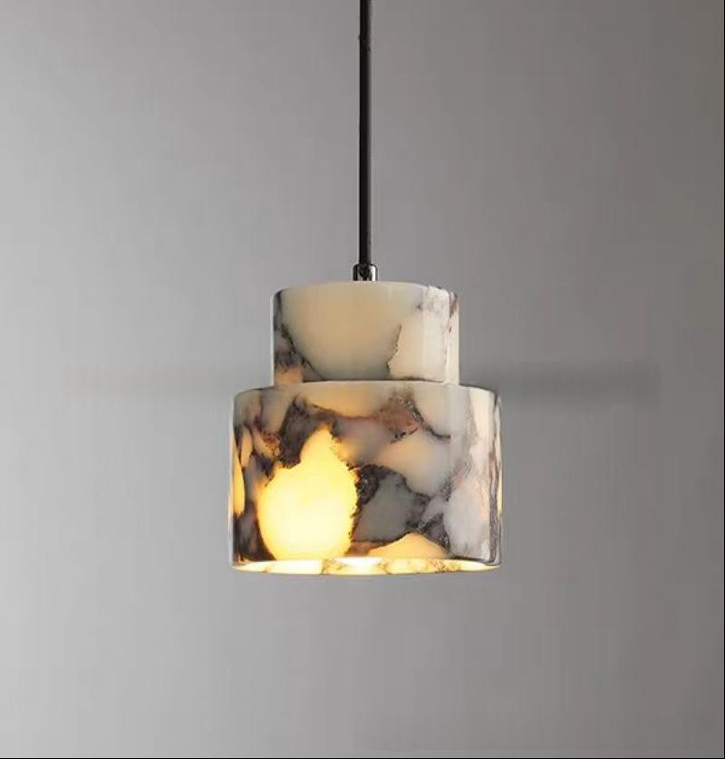 Lampe pendentif côté lit translucide Marbre fini avec un design minimaliste haut de gamme