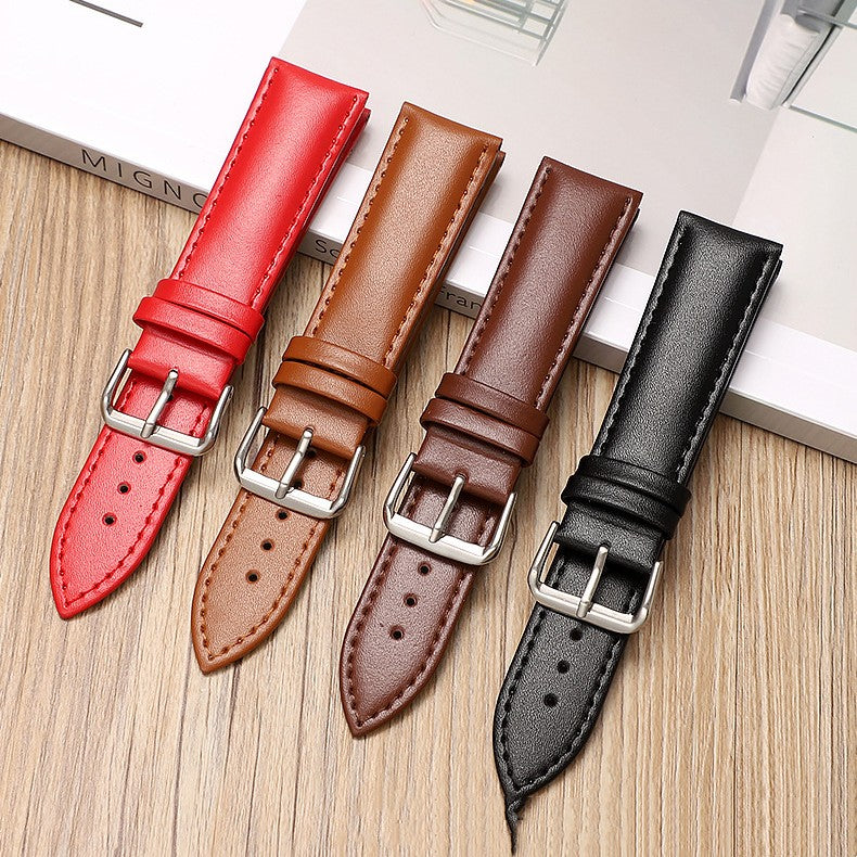 Bracelet de montre en cuir véritable polyvalent et minimaliste