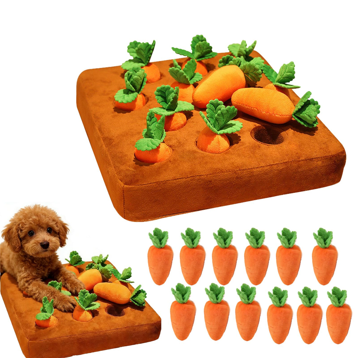 Jouet pour chien de carottes