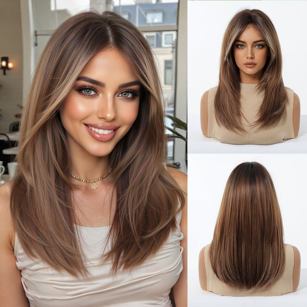 Ombre Blonde Women's Full Head Mid-Length Wig