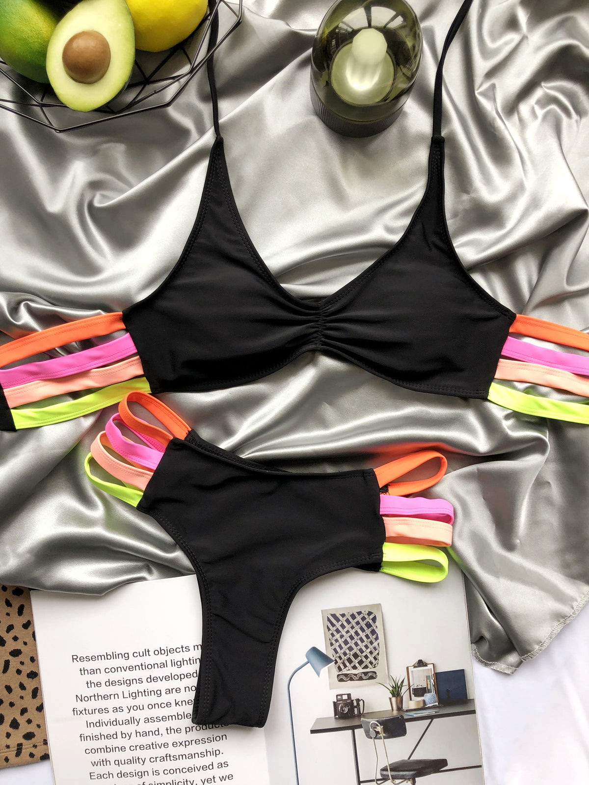 Sexy multi-couleur Patchwork Bikini maillot de bain