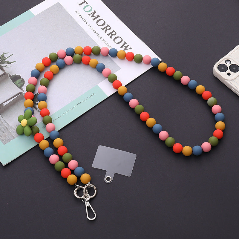 Acrylique Pearl Lanyard Chaîne d'épaule Étui de téléphone Bracelet de lanière
