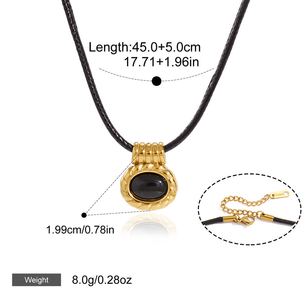 Résine Black Rope Titanium Collier en acier Léger Luxe