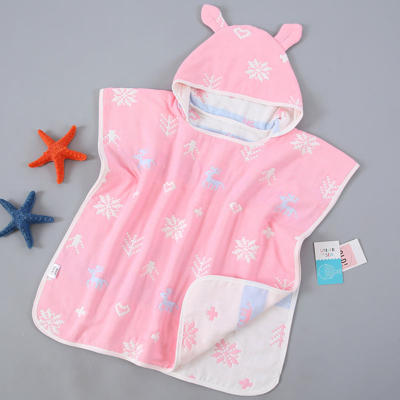 Cape de serviette de bain pour enfants avec cap Pure Cotton Gauze