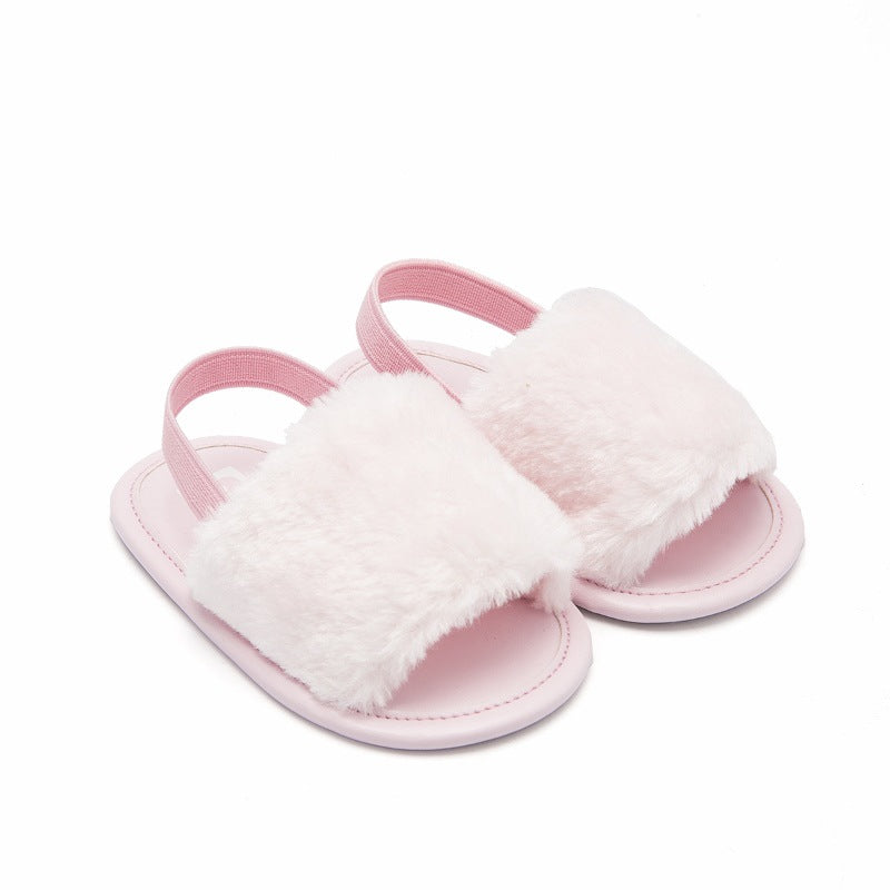 Chaussures casual élastiques en peluche pour filles