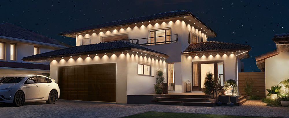 Eaves extérieures matching couleur de lumière dans divers scénarios