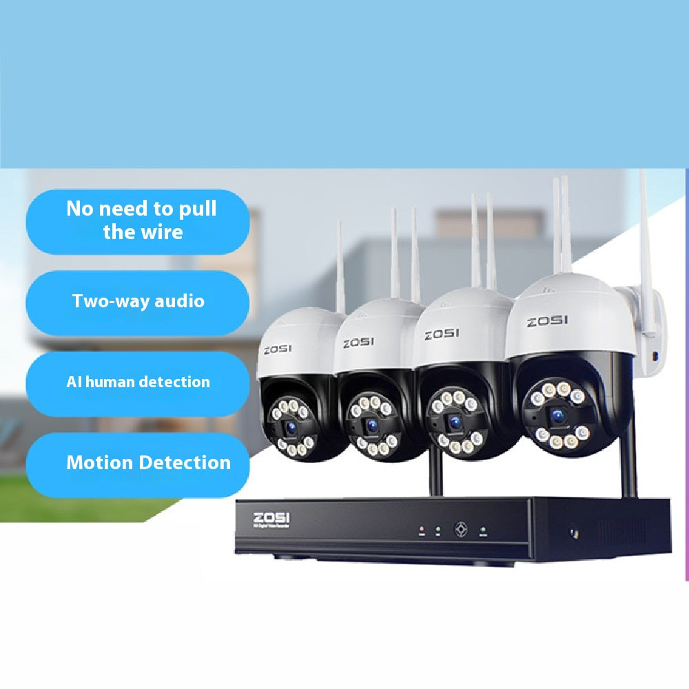 ZOSI Zhou Shi 5 Million HD POE Video Recorder Security Remote Outdoor Monitor Suit