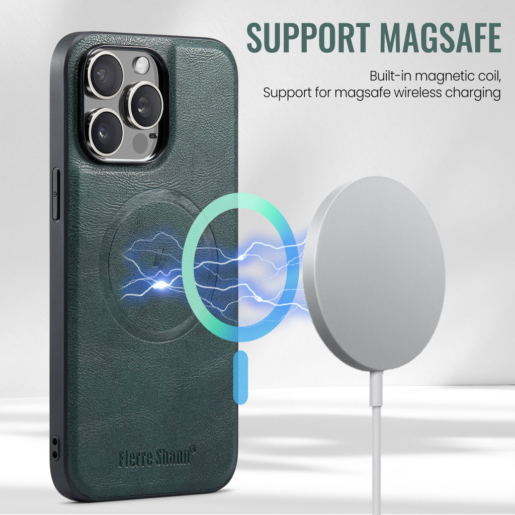 Porte carte magnétique 2-en-1 MagSafe Coque de recharge sans fil
